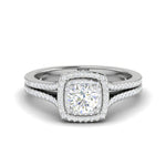 Load image into Gallery viewer, 0.50 cts Solitaire Double Square Halo Diamond Split Shank Platinum Ring JL PT RH RD 268   Jewelove.US
