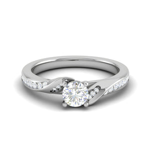 0.25 cts Solitaire Diamond Shank Platinum Ring for Women JL PT RV RD 122   Jewelove