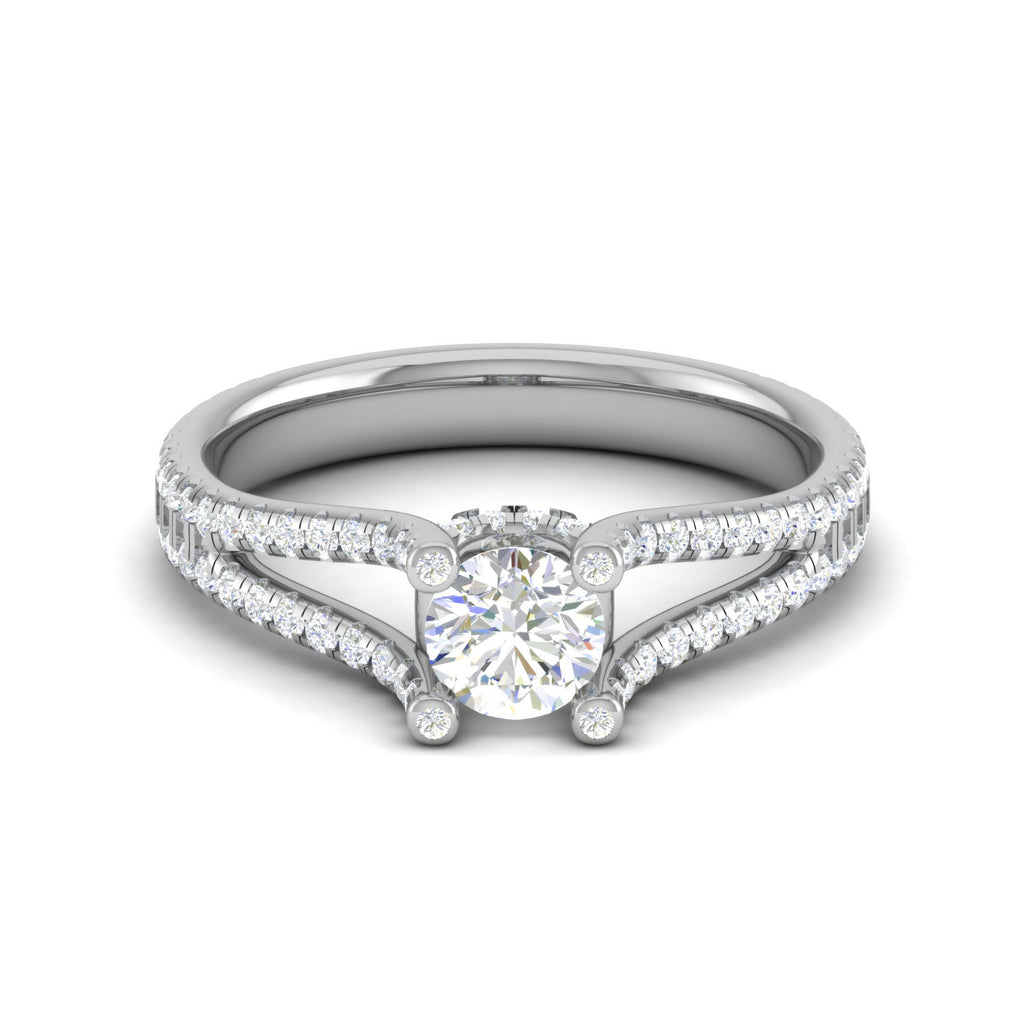 0.30 cts Solitaire Diamond Split Shank Platinum Ring JL PT RP RD 123   Jewelove.US