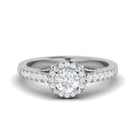 Load image into Gallery viewer, 0.50 cts Solitaire Halo Diamond Shank Platinum Ring JL PT RH RD 219   Jewelove.US
