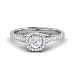 Load image into Gallery viewer, 0.50 cts Halo Diamond Shank Solitaire Platinum Diamond Ring JL PT RH RD 186   Jewelove.US

