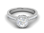 Load image into Gallery viewer, 0.70cts Solitaire Platinum Halo Diamond Shank Ring JL PT RH RD 125   Jewelove.US
