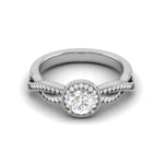 Load image into Gallery viewer, 0.30 cts Solitaire Halo Diamond Twisted Shank Platinum Ring for Women JL PT RV RD 131   Jewelove
