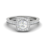 Load image into Gallery viewer, 0.50 cts Solitaire Halo Diamond Shank Platinum Ring JL PT RH RD 246   Jewelove.US
