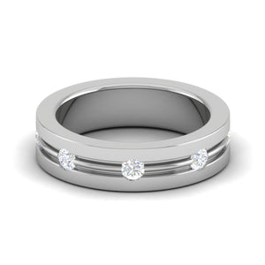 Platinum Ring with 5 Diamonds for Women JL PT MB RD 122   Jewelove.US