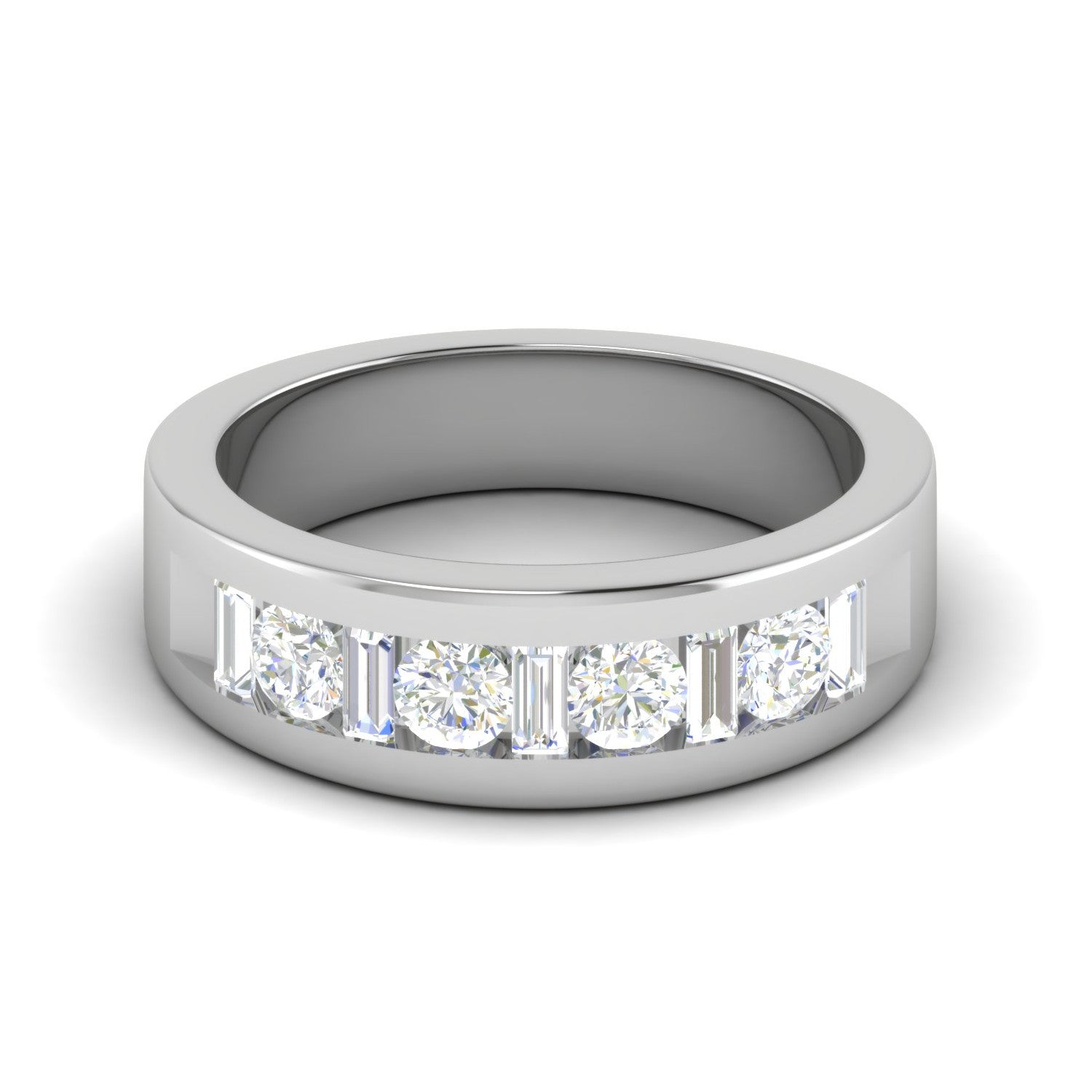 Platinum Unisex Ring with Diamonds JL PT MB RD 145   Jewelove.US