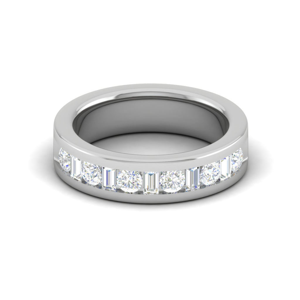 Platinum with Emerald Cut Diamond Half Eternity Ring for Women JL PT WB RD 154  VS-GH Jewelove