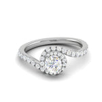 Load image into Gallery viewer, 0.30 cts Solitaire Halo Diamond Shank Platinum Ring JL PT RP RD 162   Jewelove.US
