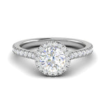 Load image into Gallery viewer, 0.70 cts Solitaire Halo Diamond Shank Platinum Ring JL PT RH RD 131   Jewelove.US
