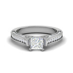 Load image into Gallery viewer, 0.30 cts. Princess Cut Diamond Shank Platinum Solitaire Engagement Ring JL PT RP PR 130   Jewelove.US
