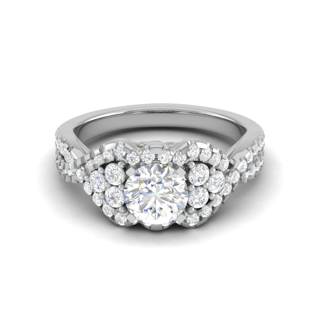0.30 cts Solitaire Designer Platinum Diamond Twisted Shank Ring JL PT PR RD 114   Jewelove.US