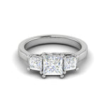 Load image into Gallery viewer, Three Stone Princess Cut Solitaire Diamond Platinum Ring JL PT R3 PR 126   Jewelove.US
