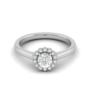 0.30 cts Solitaire Single Halo Diamond Platinum Ring for Women JL PT RV RD 133   Jewelove