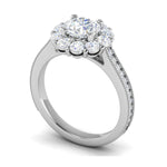 Load image into Gallery viewer, 0.70cts Solitaire Halo Diamond Shank Platinum Diamond Ring JL PT RH RD 162   Jewelove.US
