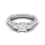 Load image into Gallery viewer, 0.70 cts. Princess Cut Solitaire Platinum Shank Diamond Ring JL PT R3 PR 143   Jewelove.US
