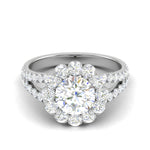 Load image into Gallery viewer, 0.50cts Solitaire Halo Diamond Split Shank Platinum Ring JL PT WB5798E   Jewelove.US
