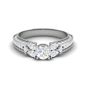 0.30 cts Solitaire with Pear Diamond Split Shank Platinum Ring JL PT MHD0215M   Jewelove.US