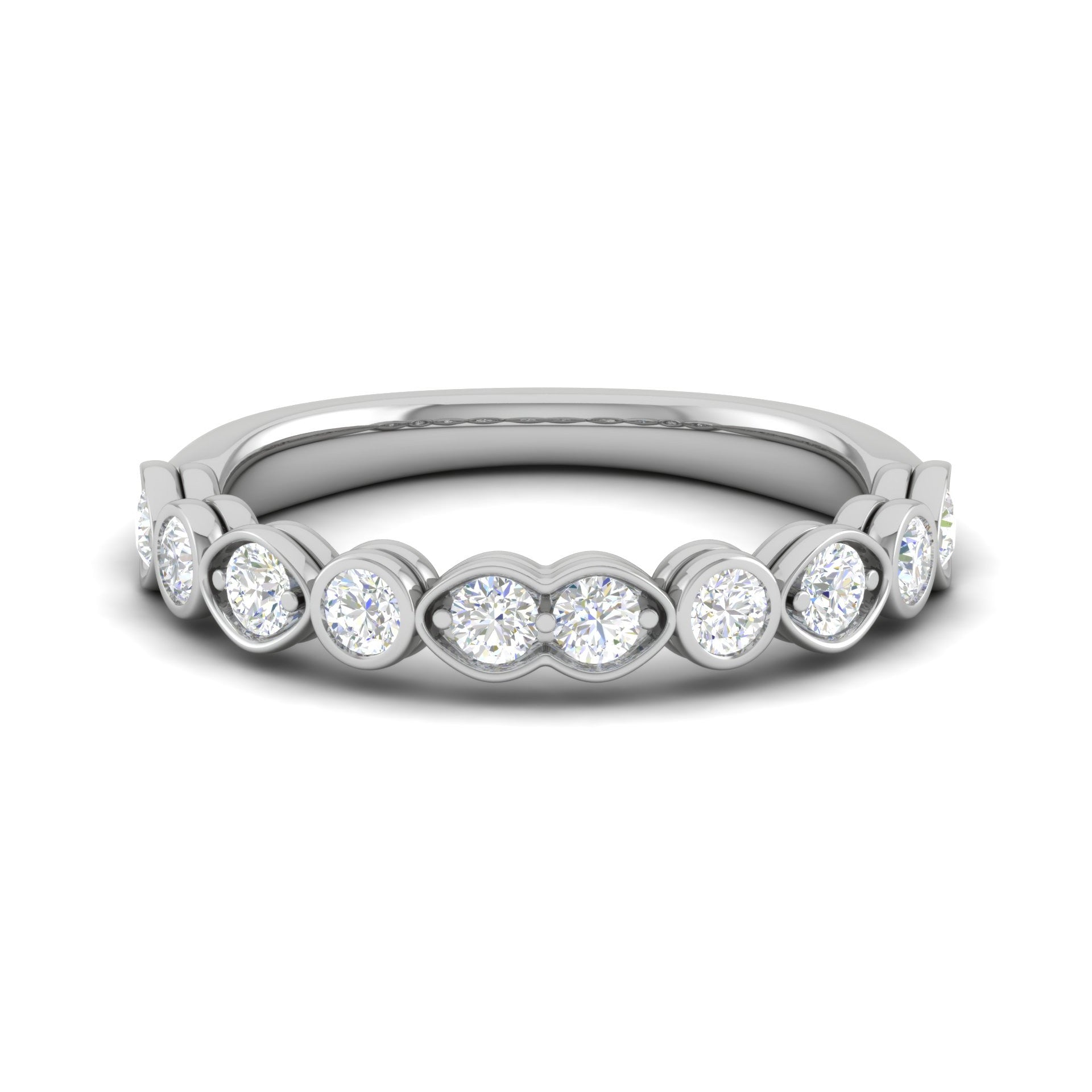 5 Pointer Platinum Half Eternity Diamond Ring for Women JL PT WB RD 130  VVS-GH Jewelove