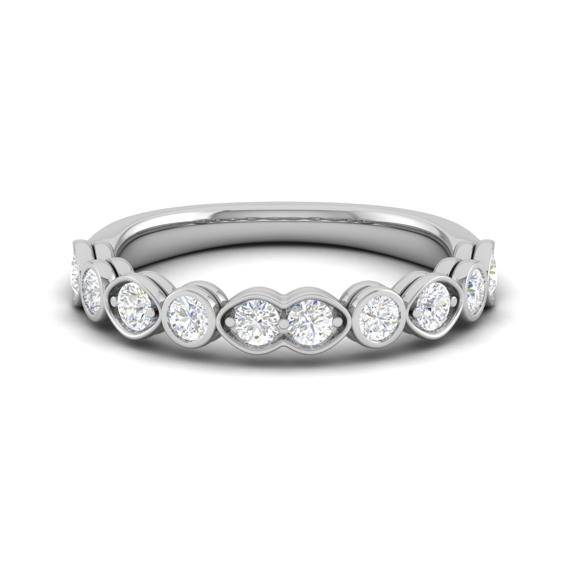 5 Pointer Platinum Half Eternity Diamond Ring for Women JL PT WB RD 130  VVS-GH Jewelove