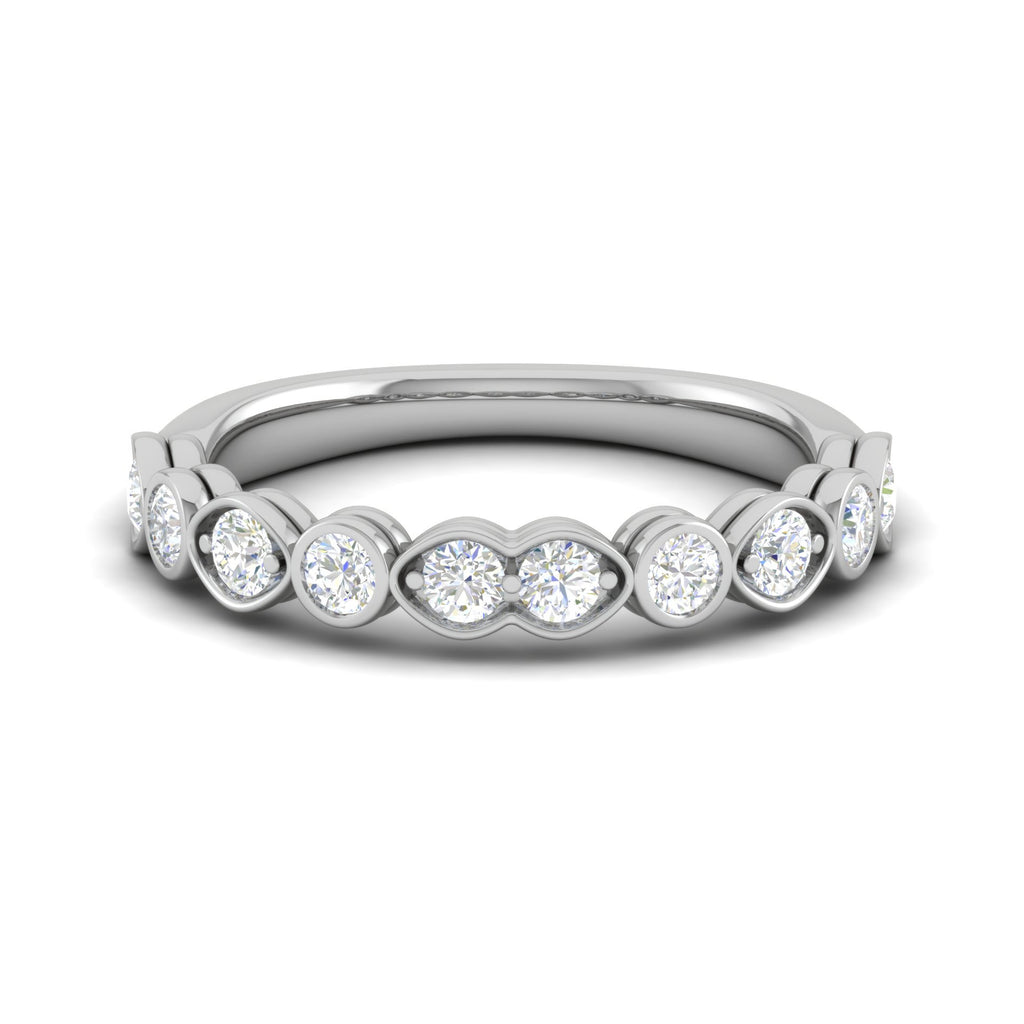 5 Pointer Platinum Half Eternity Diamond Ring for Women JL PT WB RD 130  VVS-GH Jewelove