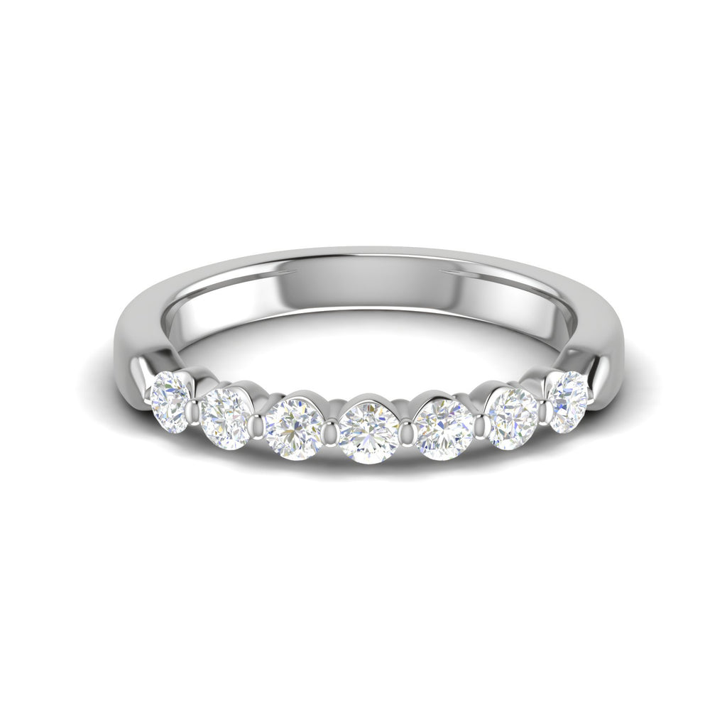 7 Pointer Half Eternity Designer Platinum Diamond Ring for Women JL PT WB RD 126  VVS-GH Jewelove