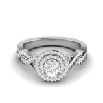Load image into Gallery viewer, 0.50 cts Solitaire Double Halo Diamond with Twisted Shank Platinum Ring JL PT RH RD 275   Jewelove.US

