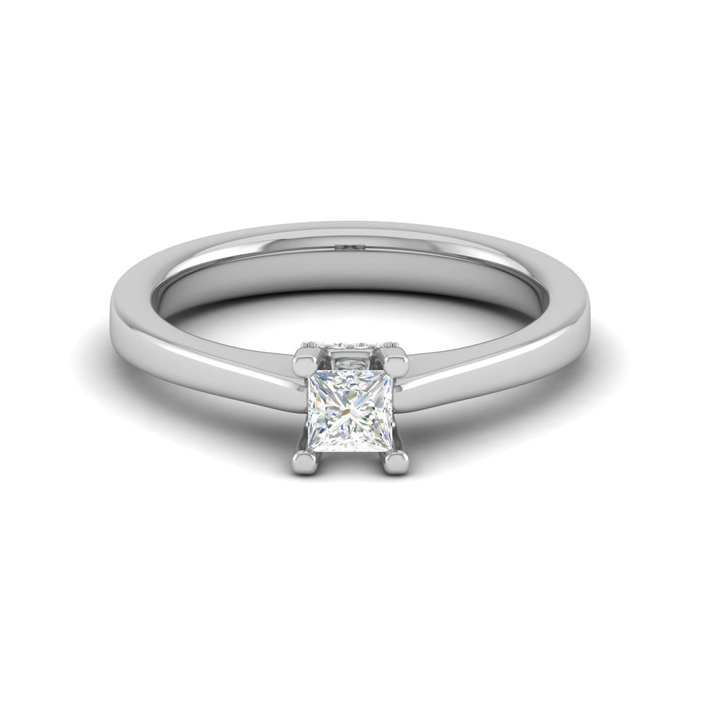 0.25 cts. Princess Cut Solitaire Diamond Platinum Engagement Ring JL PT MHD264EG   Jewelove.US