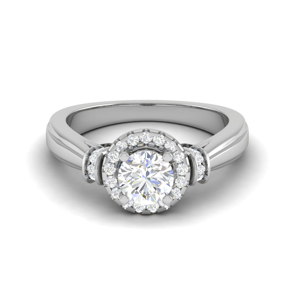 0.30 cts Solitaire Halo Diamond Platinum Ring JL PT JRW2586MM-A   Jewelove.US