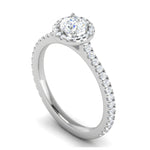 Load image into Gallery viewer, 0.50 cts Solitaire Halo Diamond Shank Platinum Ring JL PT RH RD 182   Jewelove.US
