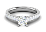 Load image into Gallery viewer, 0.50cts Cushion Solitaire with Princess Cut Diamond Shank Platinum Ring JL PT RC CU 153   Jewelove.US
