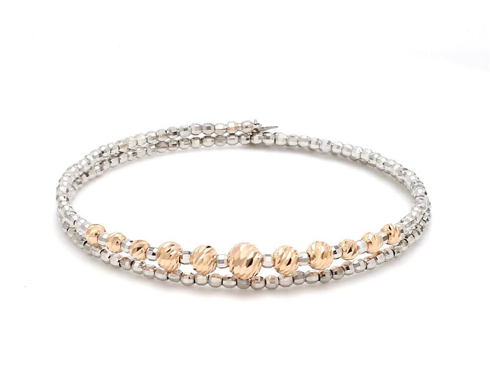 Dazzling Shiny Flexible Japanese Platinum & Rose Gold Bracelet for Women JL PTB 719