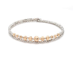 Load and play video in Gallery viewer, Dazzling Shiny Flexible Japanese Platinum &amp; Rose Gold Bracelet for Women JL PTB 719
