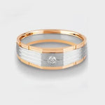 Load image into Gallery viewer, Single Diamond Platinum Rose Gold Ring for Men JL PT 1117   Jewelove.US
