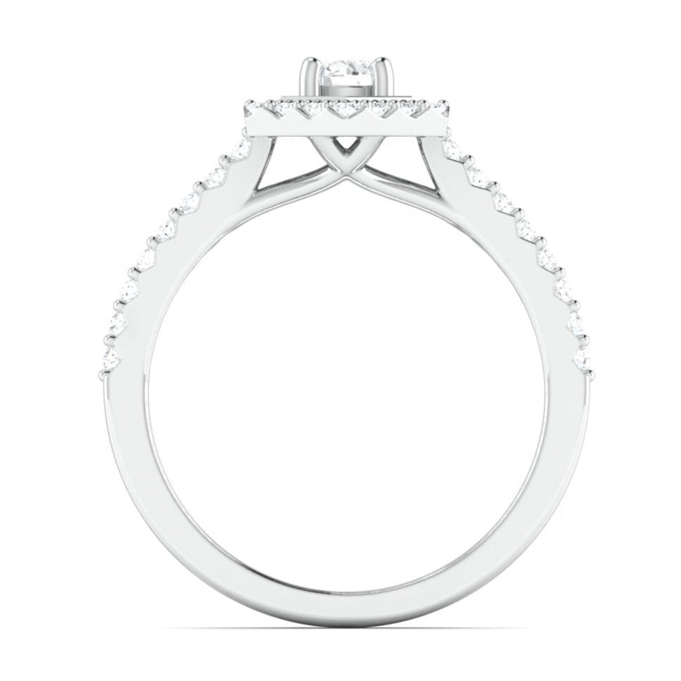 Designer 20-Pointer Hexagonal Platinum Solitaire Ring with Diamond Accents JL PT 981   Jewelove.US
