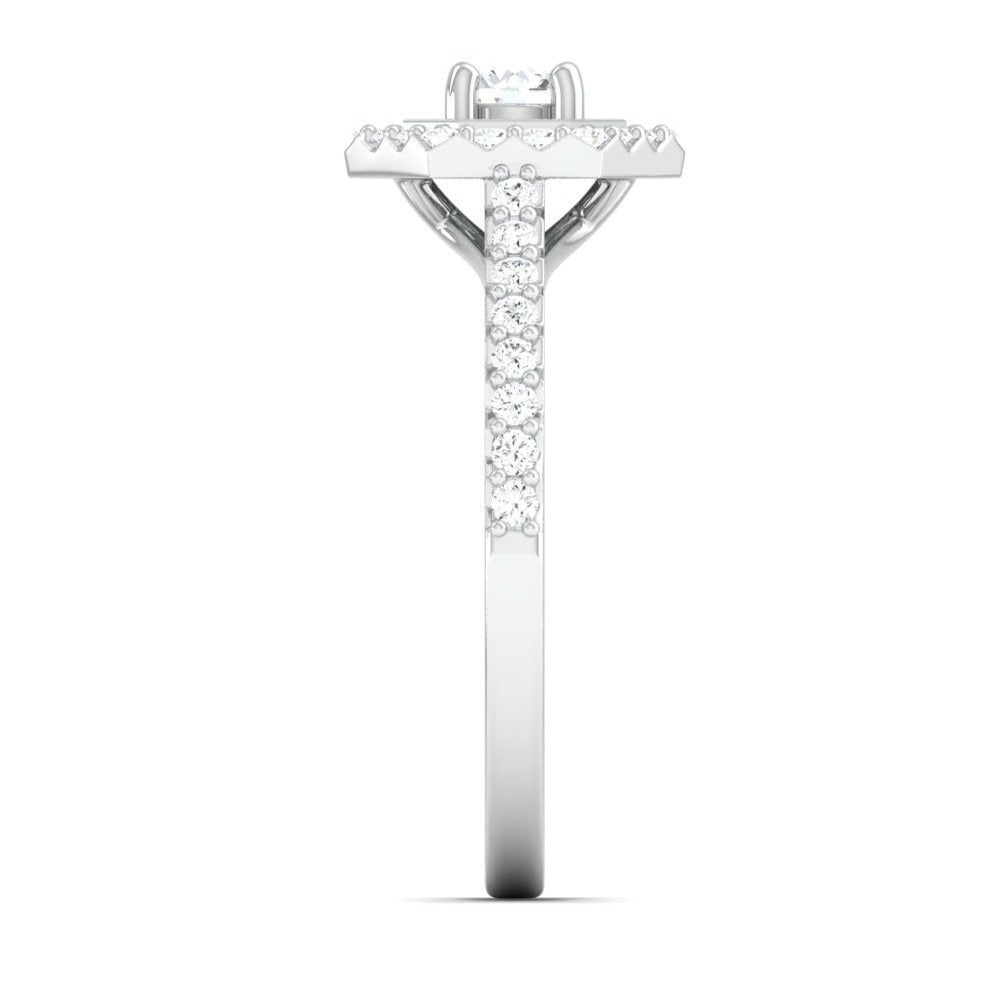 Designer 20-Pointer Hexagonal Platinum Solitaire Ring with Diamond Accents JL PT 981   Jewelove.US