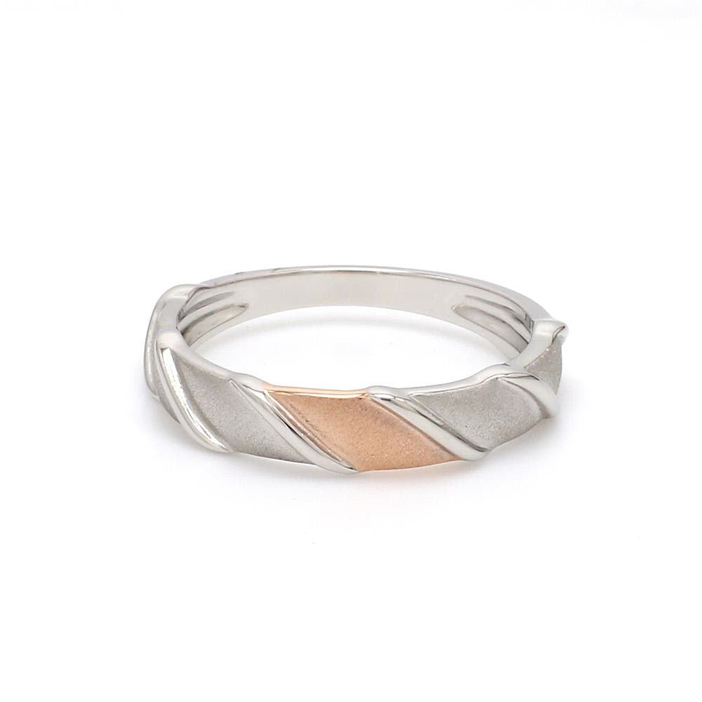 Designer Plain Platinum & Rose Gold Love Bands JL PT 910