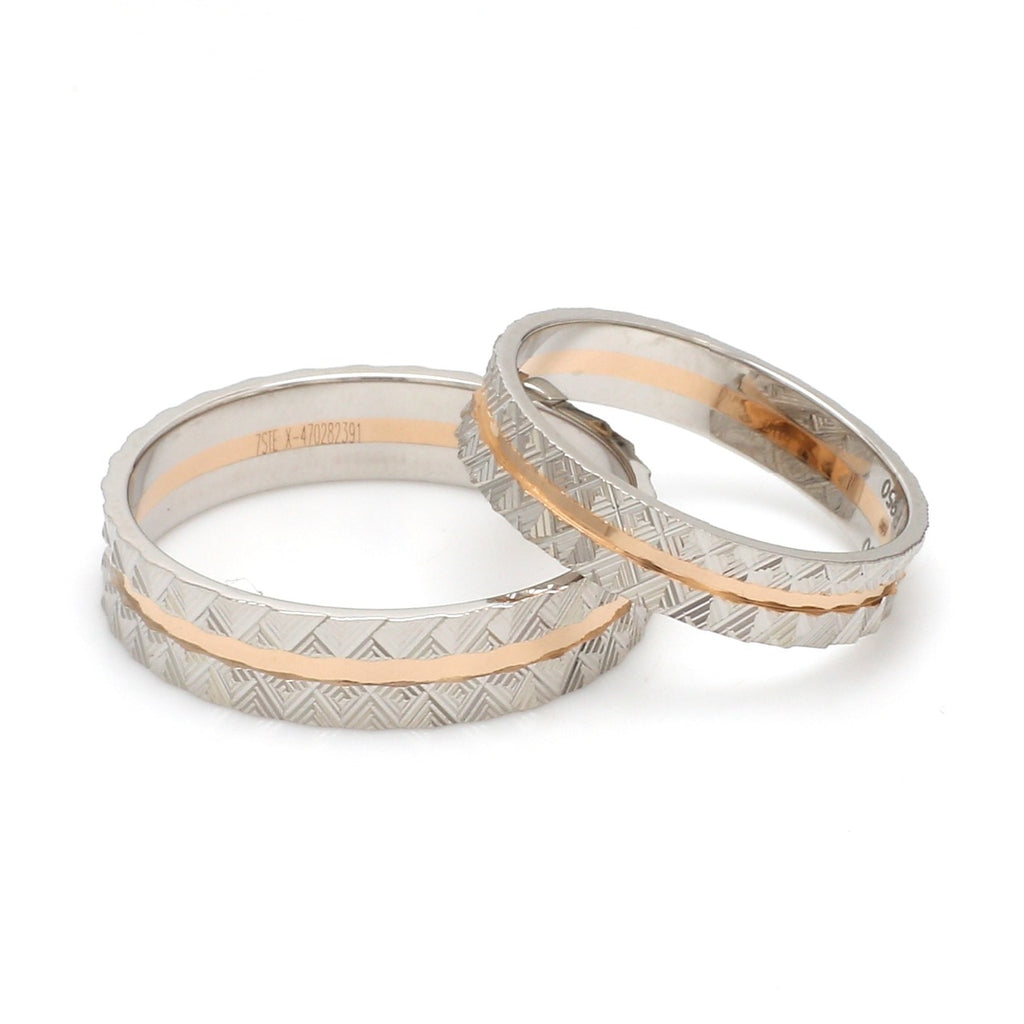 Designer Unisex Platinum & Rose Gold Couple Rings JL PT 1120  Both Jewelove.US