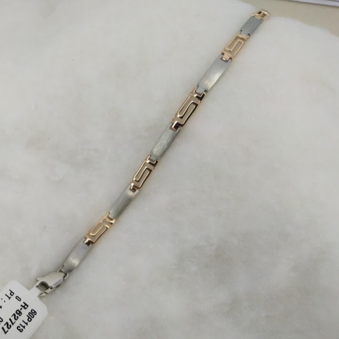 Platinum & Rose Gold Bracelet for Men JL PTB 1052   Jewelove.US