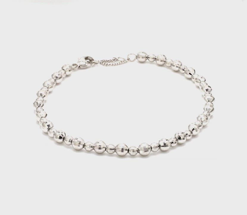 Platinum Bracelet with Diamond Cut Balls JL PTB 656