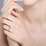 Load image into Gallery viewer, 0.30 cts Solitaire Square Halo Diamond Split Shank Platinum Ring JL PT MHD278   Jewelove.US
