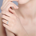 Load image into Gallery viewer, Three Stone Princess Cut Solitaire Diamond Platinum Ring JL PT R3 PR 126   Jewelove.US
