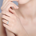 Load image into Gallery viewer, 1.00cts. Emerald Cut Solitaire Diamond Accents Platinum Ring JL PT R3 EM 134   Jewelove.US
