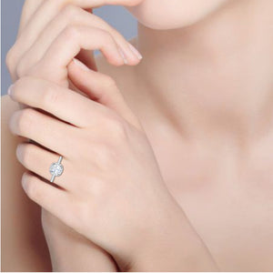 0.50ts Solitaire Halo Diamond Shank Platinum Ring JL PT REHS1480-A   Jewelove.US
