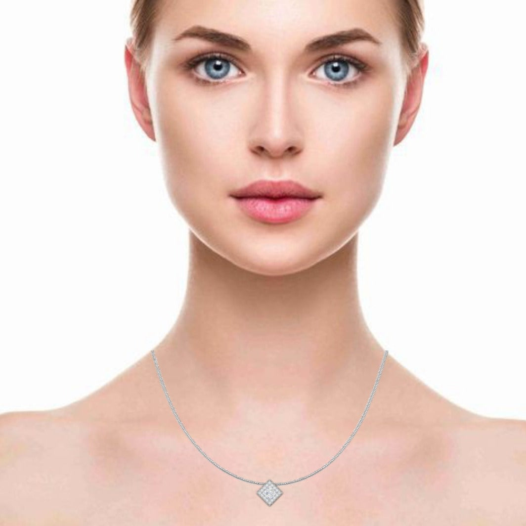 0.70 cts. Platinum Princess Cut Solitaire Pendant for Women JL PT P PF PR 112   Jewelove.US