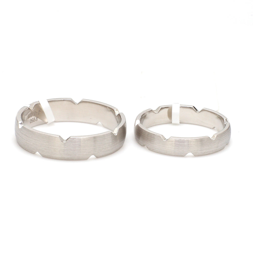 Designer Plain Platinum Couple Rings JL PT 1132  Both Jewelove.US