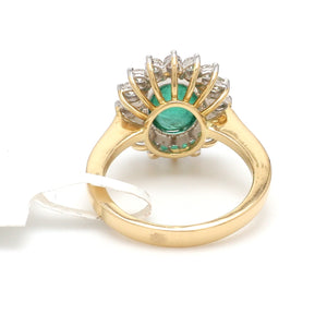 Designer Emerald Gold Ring with Rose Cut Diamonds for Women JL AU 22RG0144-RMA