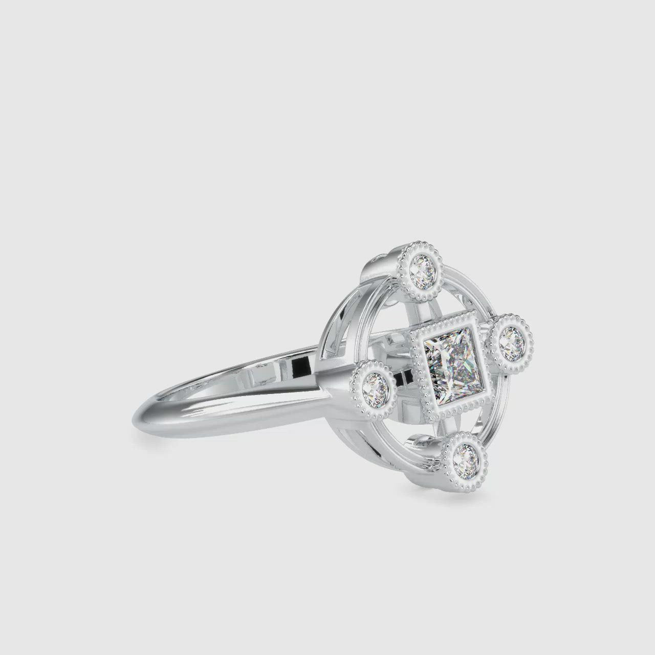 0.30cts. Princess cut Diamond Solitaire Platinum Ring JL PT 0040