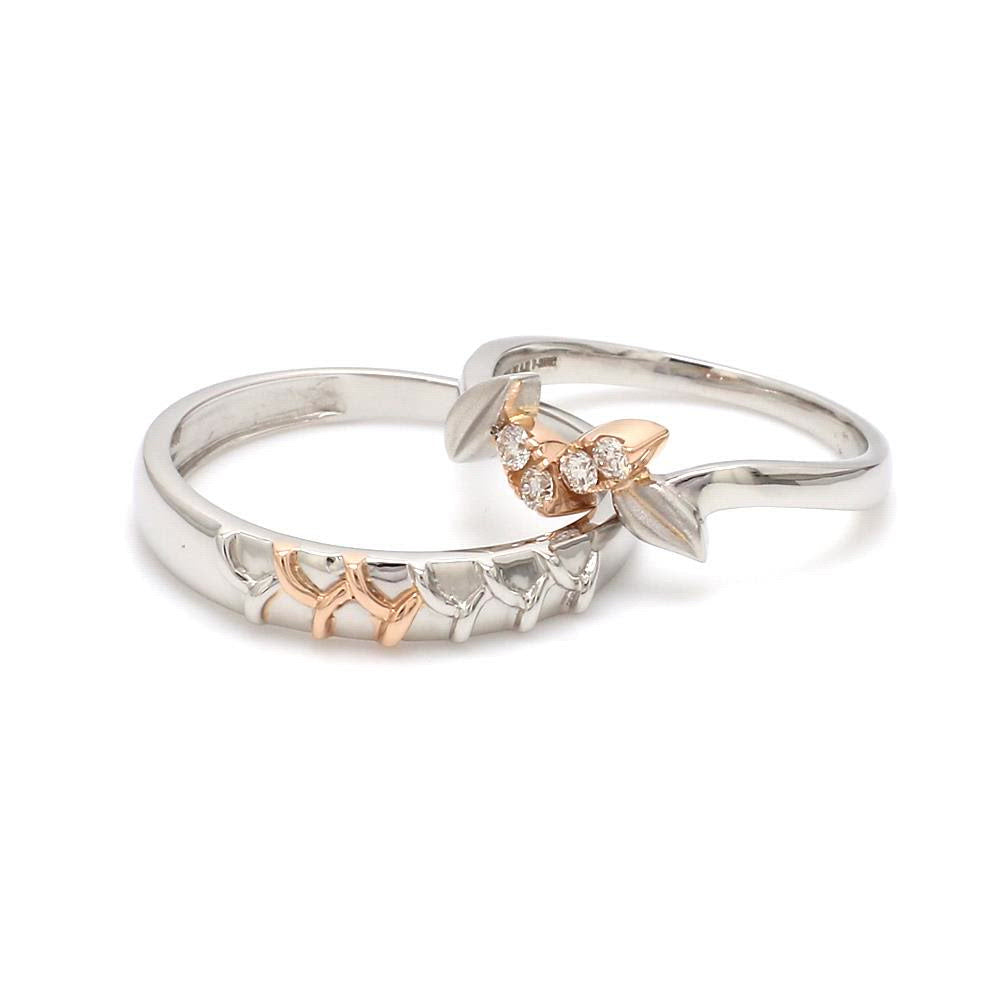 Platinum & Rose Gold Couple Rings JL PT 999