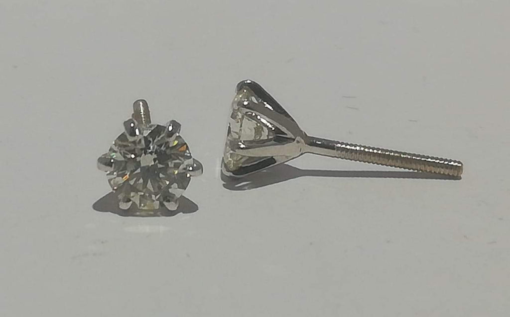 80 pointer Solitaire Diamond Earrings in Platinum SJ PTO E 157   Jewelove.US