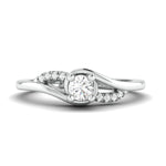 Load image into Gallery viewer, Designer Platinum Solitaire Ring with Diamond Accents JL PT 969   Jewelove.US

